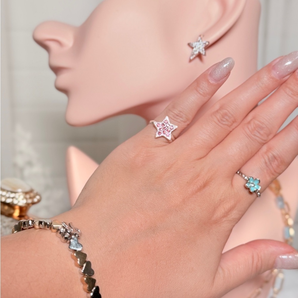 ⚜️ Star-Shaped Pink Gemstone Ring - Picture 4 of 4